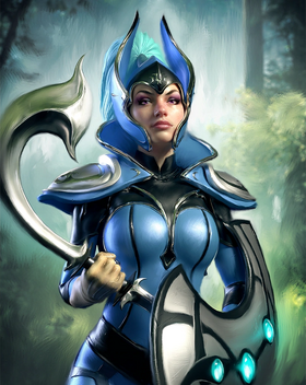 Luna warrior with shield and sword