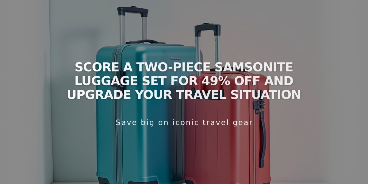 Save 49% on Samsonite's Evolve SE Two-Piece Luggage Set, Now Under $160