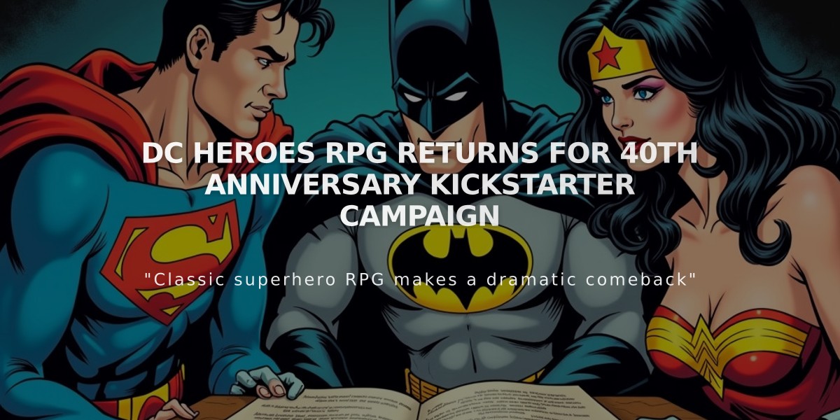 DC Heroes RPG Makes Epic Return After 30 Years in 40th Anniversary Kickstarter