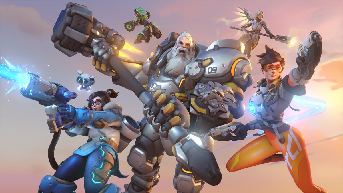 Overwatch heroes in action poses