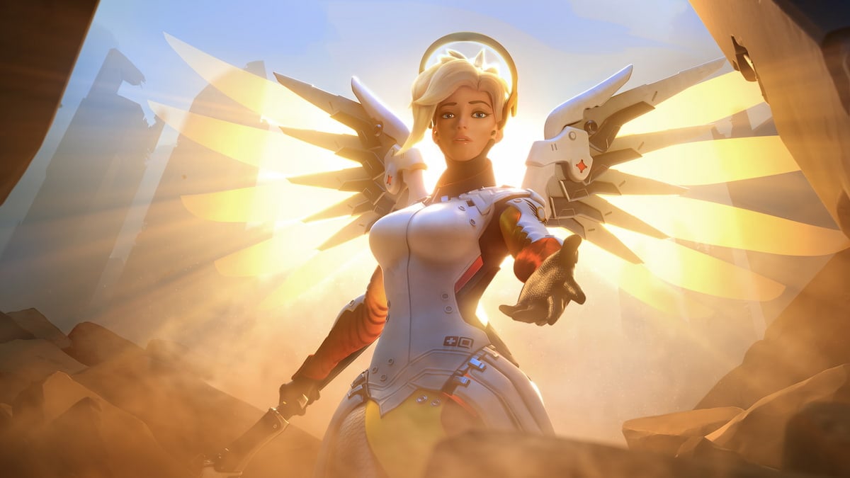 Angel with white wings and halo