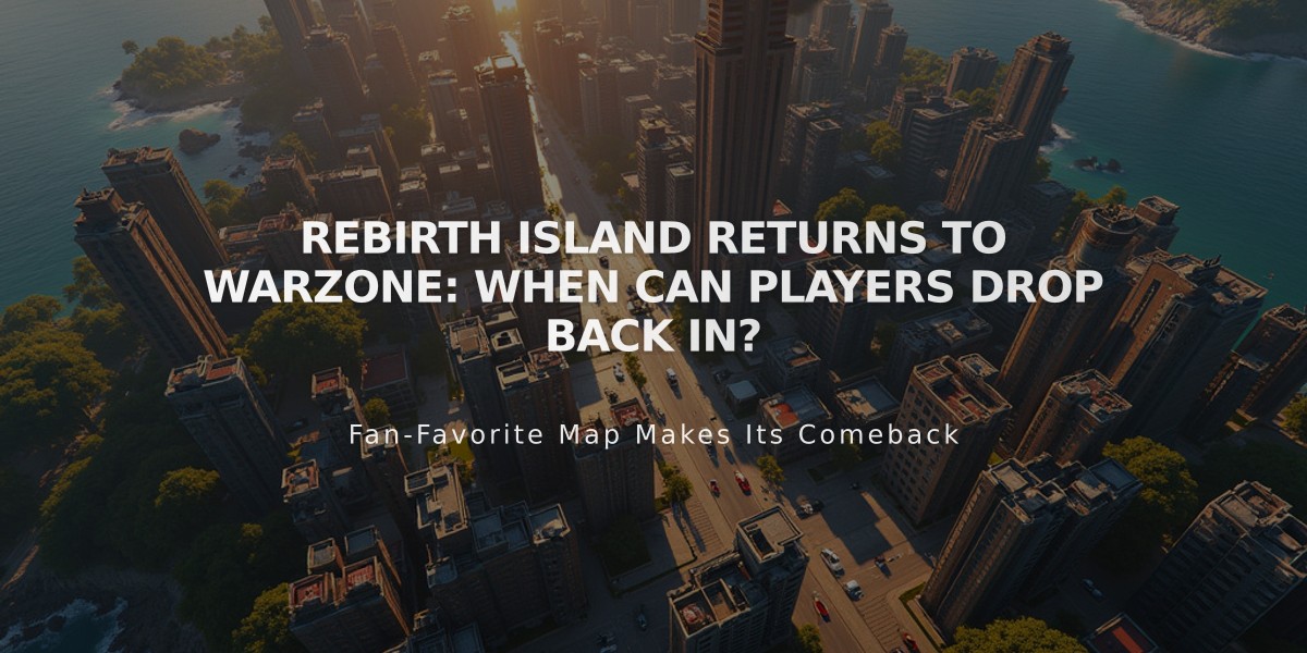 Rebirth Island Returns to Warzone: When Can Players Drop Back In?