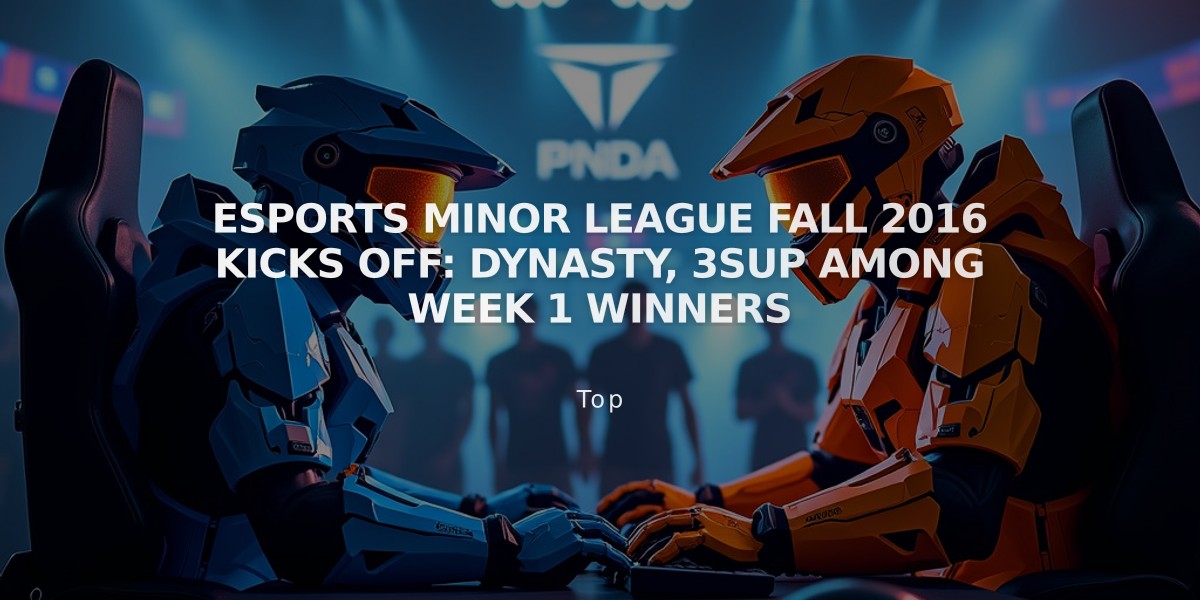 Esports Minor League Fall 2016 Kicks Off: Dynasty, 3sUp Among Week 1 Winners