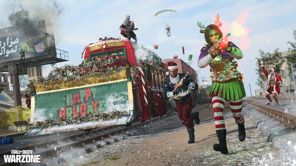 Holiday scene from Lethal Company game