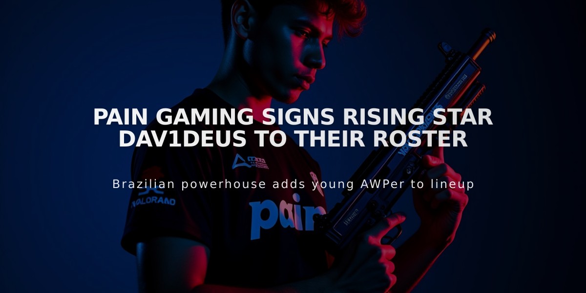 PaiN Gaming Signs Rising Star Dav1deus to Their Roster