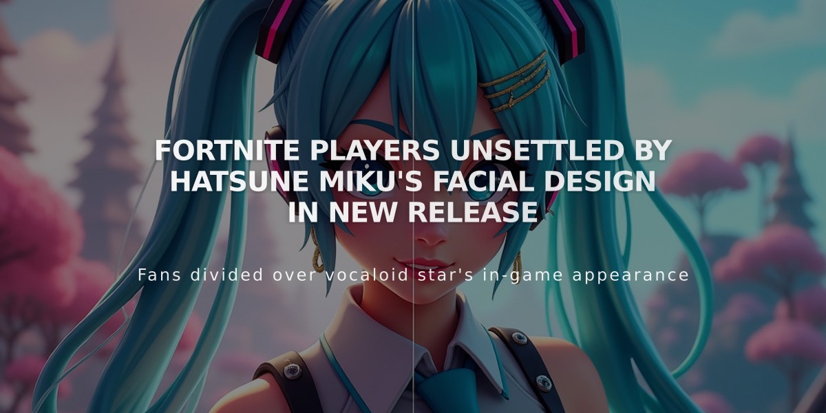 Fortnite Players Unsettled by Hatsune Miku's Facial Design in New Release