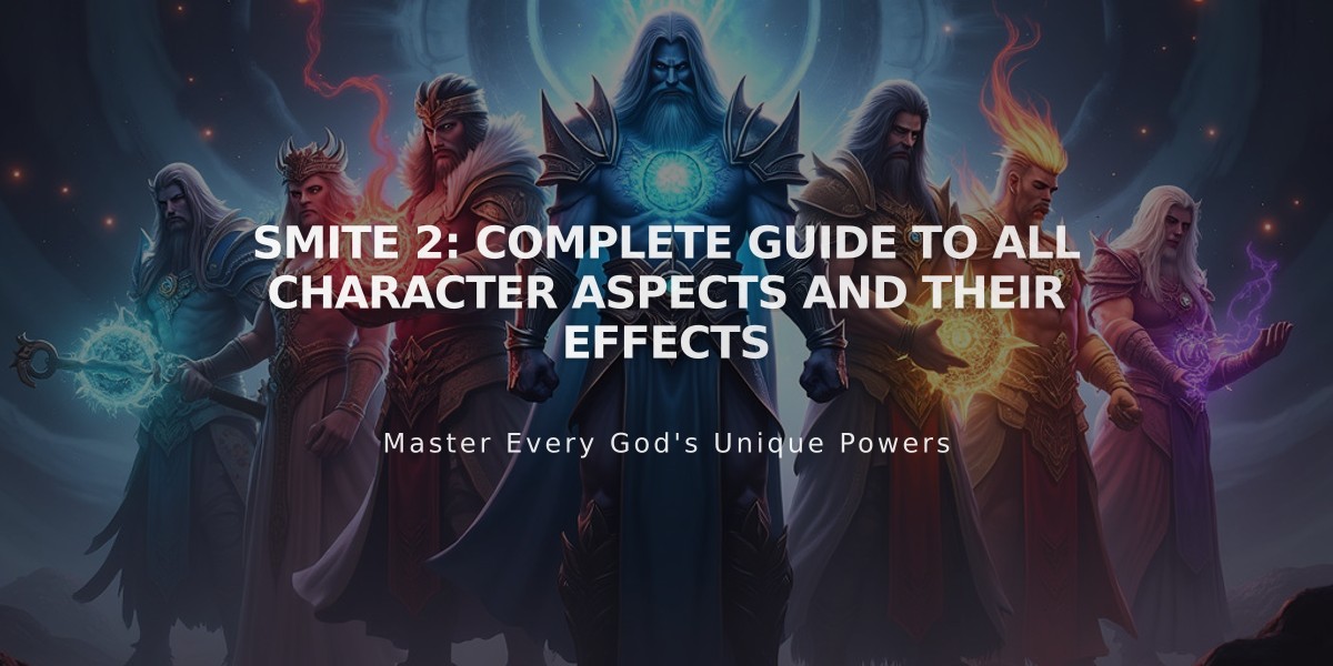 SMITE 2: Complete Guide to All Character Aspects and Their Effects