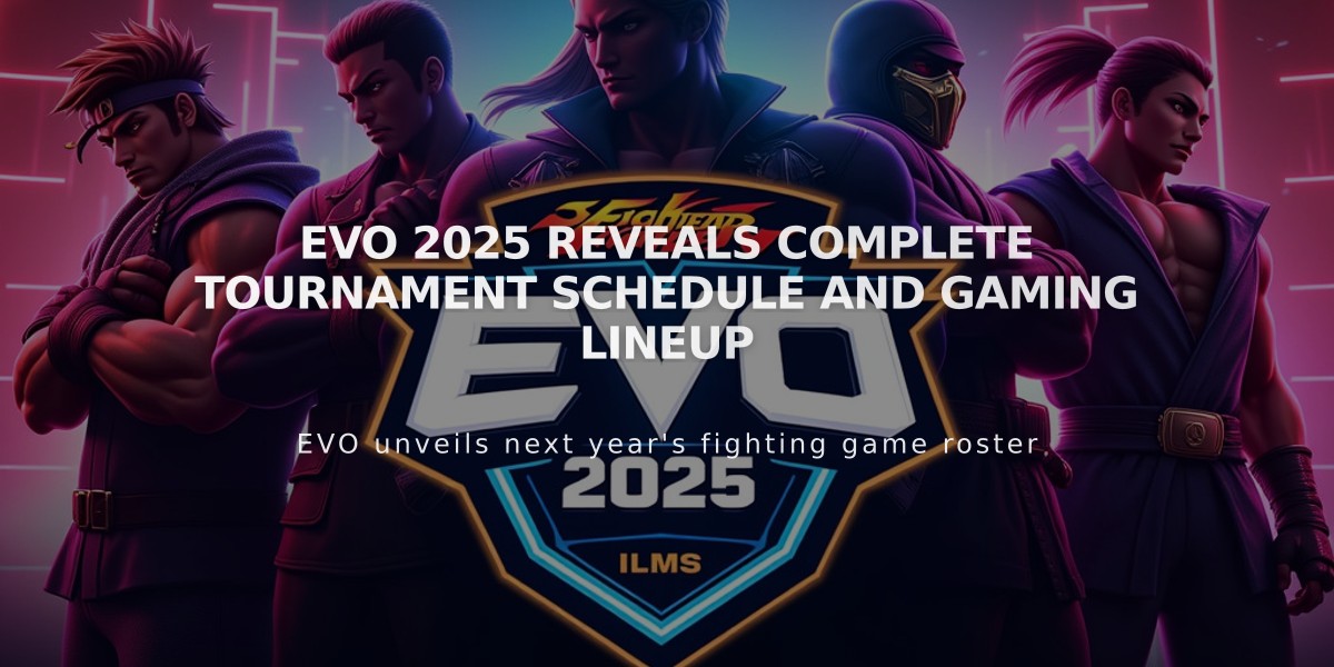 EVO 2025 Reveals Complete Tournament Schedule and Gaming Lineup