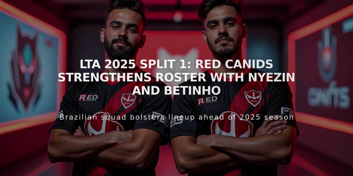 LTA 2025 Split 1: RED Canids Strengthens Roster with Nyezin and Betinho