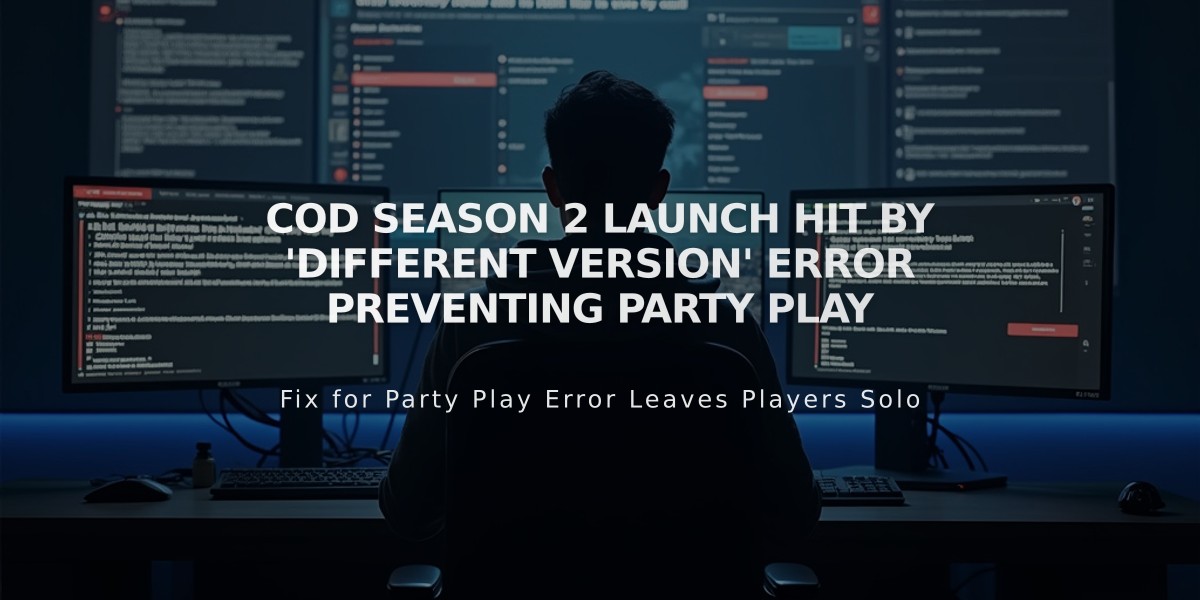 CoD Season 2 Launch Hit by 'Different Version' Error Preventing Party Play