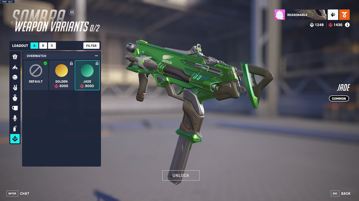 Jade weapon skin in Overwatch 2