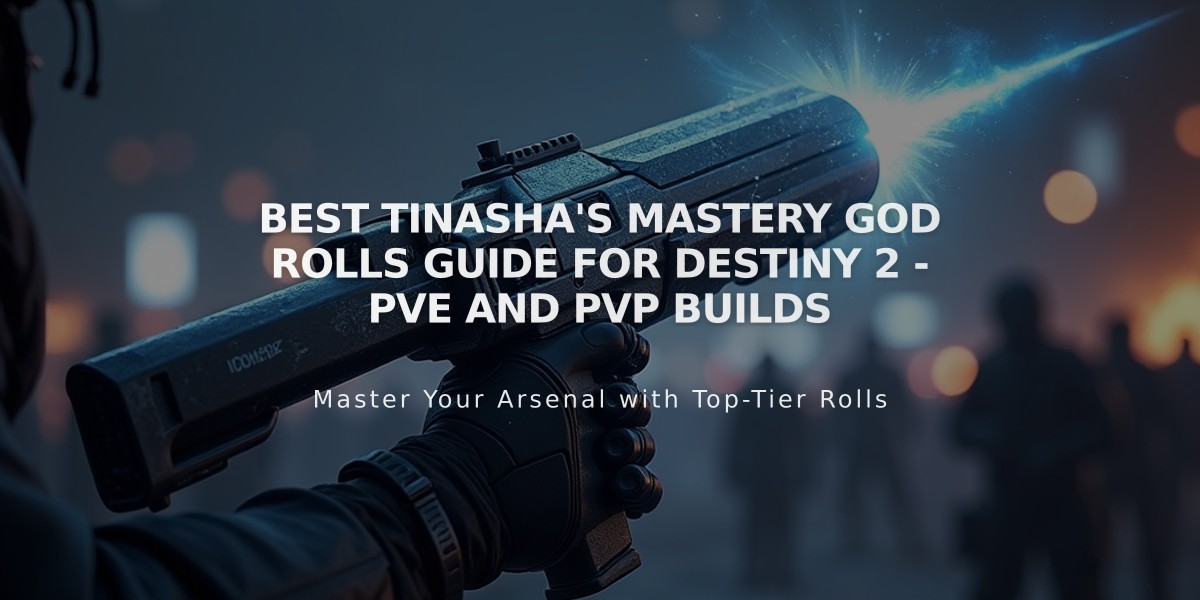 Best Tinasha's Mastery God Rolls Guide for Destiny 2 - PvE and PvP Builds