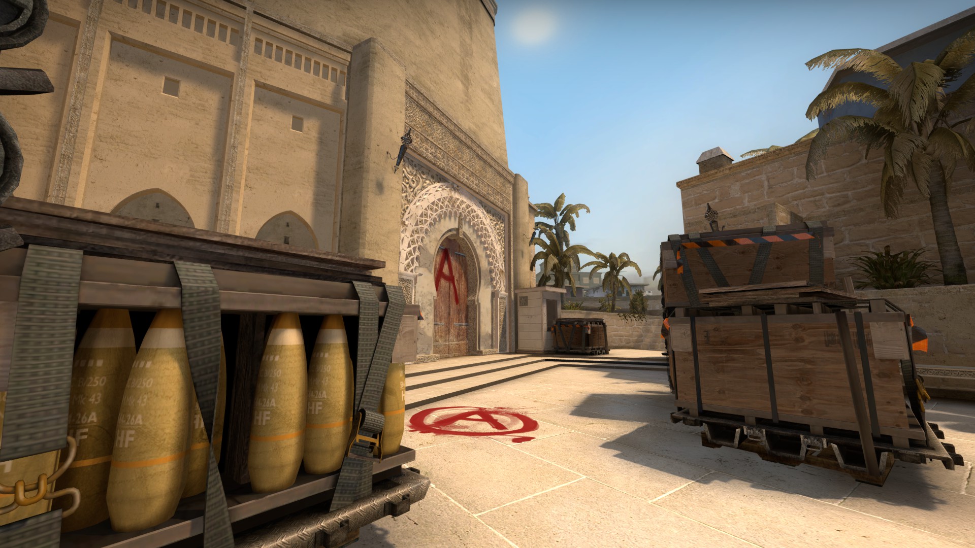 CSGO explosive crate on Mirage map