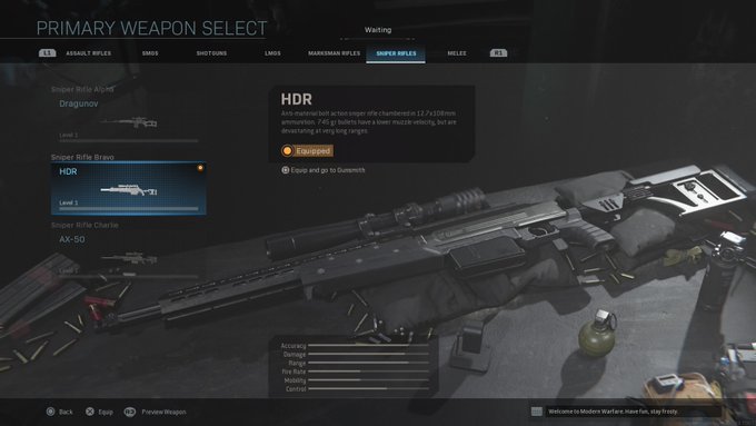 HDR sniper rifle from Call of Duty