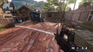 First-person shooter game view