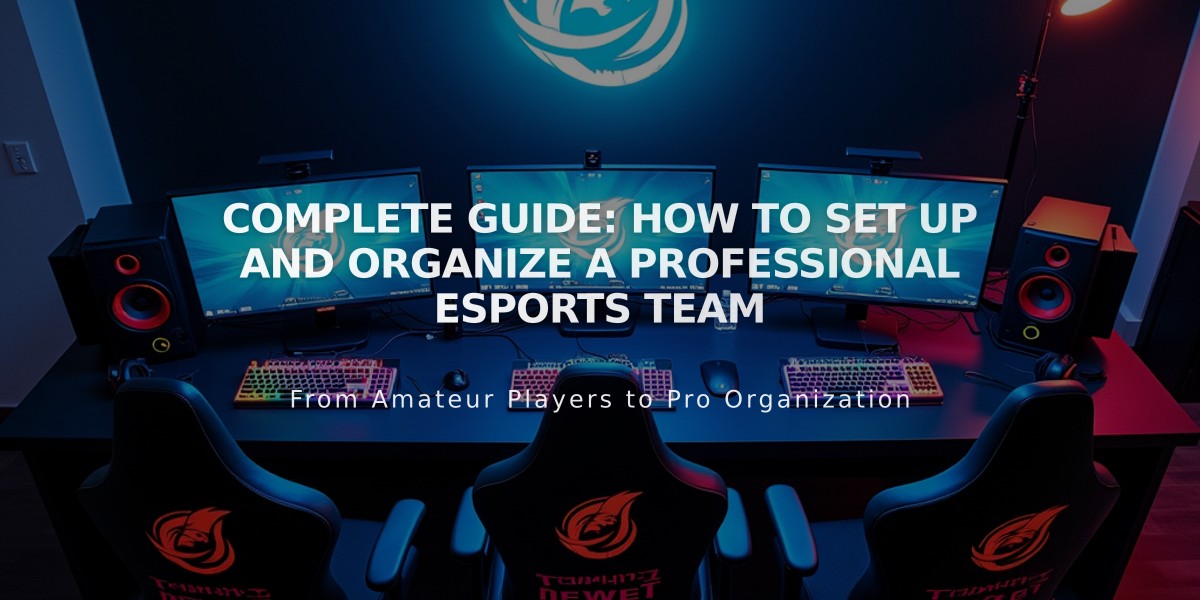 Complete Guide: How to Set Up and Organize a Professional Esports Team