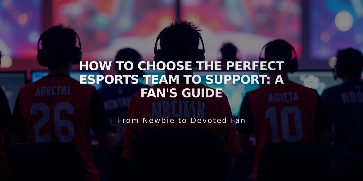 How to Choose the Perfect Esports Team to Support: A Fan's Guide